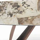 Mesa Fixa de Sala com Base de Madeira Made in Italy - Equatore Viadurini