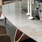 Mesa Fixa de Sala com Base de Madeira Made in Italy - Equatore Viadurini