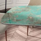 Mesa Fixa de Sala com Base de Madeira Made in Italy - Equatore Viadurini