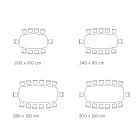 Mesa e Base Fixa de Cerâmica em Aço Pintado de Preto Fabricado na Itália - Vidros Viadurini