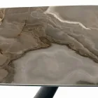 Mesa e Base Fixa de Cerâmica em Aço Pintado de Preto Fabricado na Itália - Vidros Viadurini