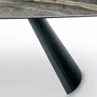 Mesa e Base Fixa de Cerâmica em Aço Pintado de Preto Fabricado na Itália - Vidros Viadurini