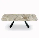 Mesa e Base Fixa de Cerâmica em Aço Pintado de Preto Fabricado na Itália - Vidros Viadurini