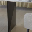 Mesa Fixa em Metal e Tampo Cerâmico Arabesco Brilhante - Eronte Viadurini