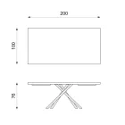 Mesa Fixa em Folheado de Carvalho e Base em Metal Preto - Skipper Viadurini