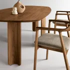 Mesa fixa em três cores com acabamento imitando madeira e dois tamanhos - Musa Viadurini