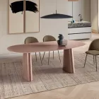 Mesa fixa para dez pessoas com tampo de vidro e base em MDF - Venia Viadurini