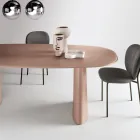 Mesa fixa para dez pessoas com tampo de vidro e base em MDF - Venia Viadurini