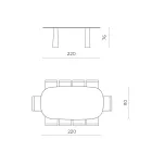 Mesa fixa para dez pessoas com tampo de vidro e base em MDF - Venia Viadurini