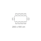 Mesa Fixa Retangular com Base de Madeira Fabricada na Itália - Equatore Viadurini