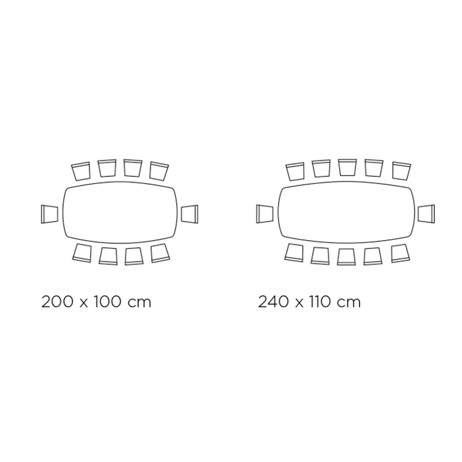 Mesa Retangular Fixa em Aço e Cerâmica Made in Italy - Calças Viadurini