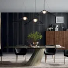 Mesa Retangular Fixa em Aço e Cerâmica Made in Italy - Calças Viadurini