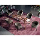 Mesa Retangular Fixa em Vidro Extra Transparente e Freixo Made in Italy - Norte Viadurini