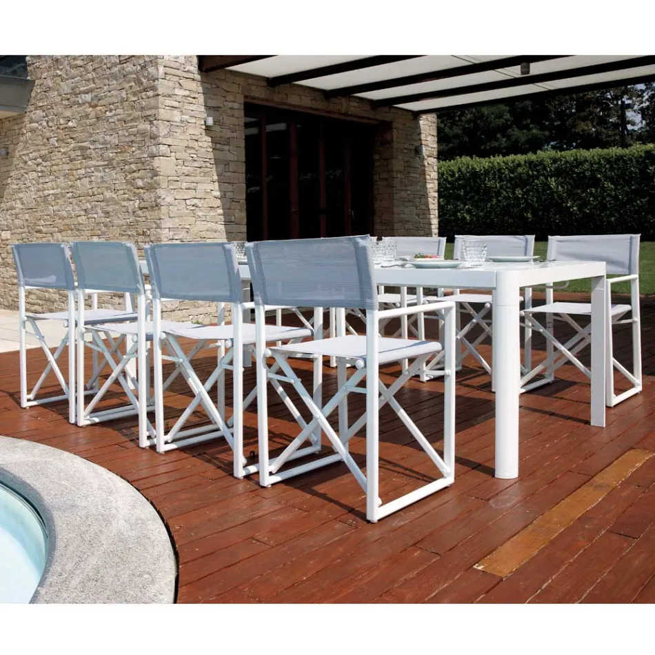 Mesa de jardim extensível até 240 cm com estrutura de alumínio - Geoffroy Viadurini