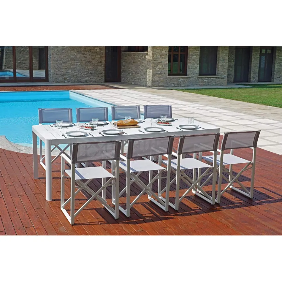 Mesa de jardim extensível até 240 cm com estrutura de alumínio - Geoffroy Viadurini