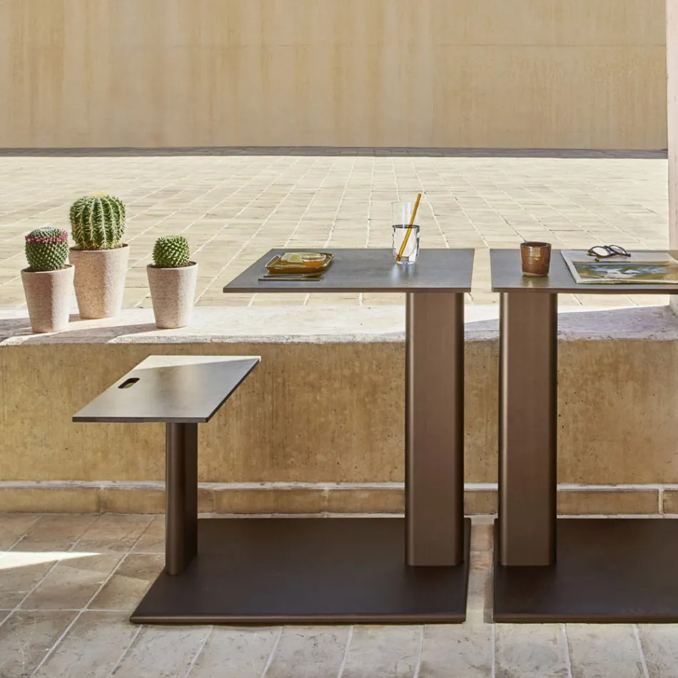 Mesa de jardim com assento de alumínio Made in Italy - Plinto by Varaschin Viadurini