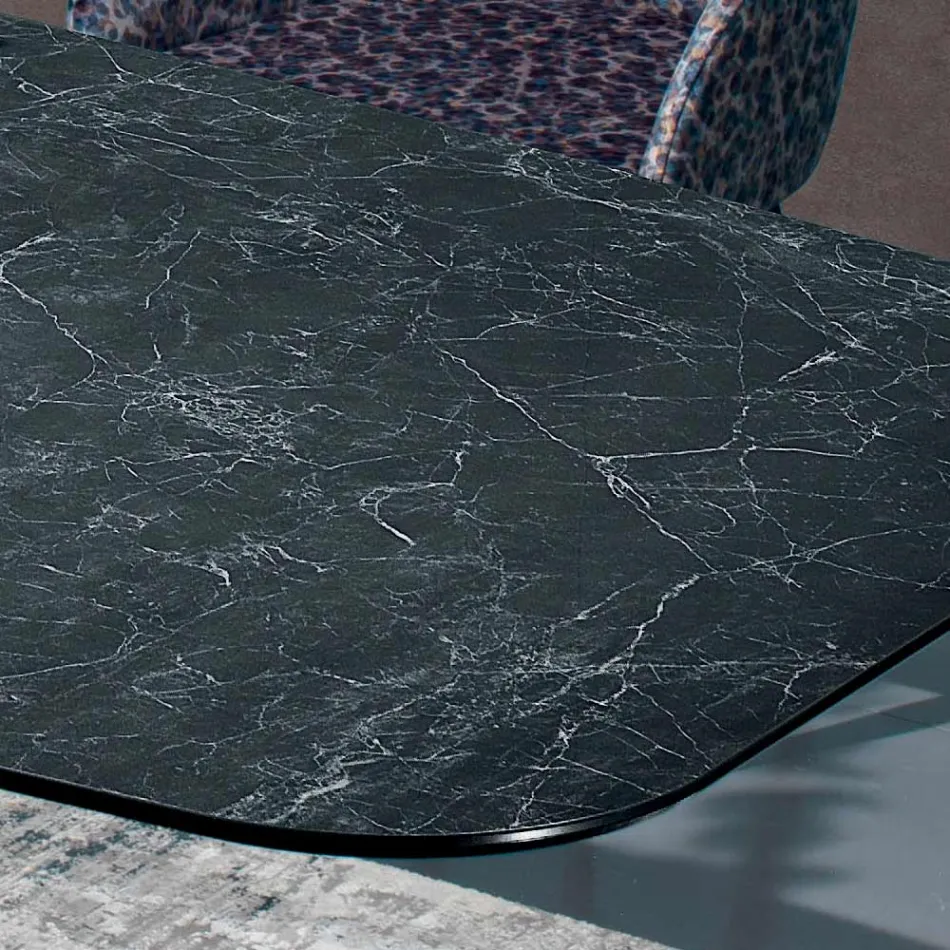 Mesa de cerâmica preta grega polida fabricada na Itália - Grotta Viadurini