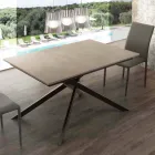 Mesa de madeira extensível até 190 cm com base cruzada de Lecce Viadurini