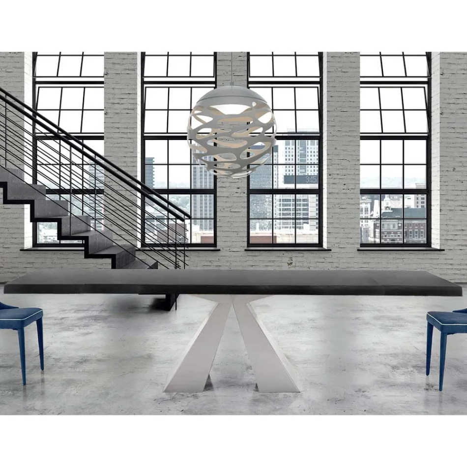 Mesa de madeira moderna extensível até 300 cm Fabricada na Itália - Dálmata Viadurini