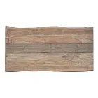 Mesa em Madeira de Acácia com Inserto Reciclado e Aço Homemotion - Zalma Viadurini