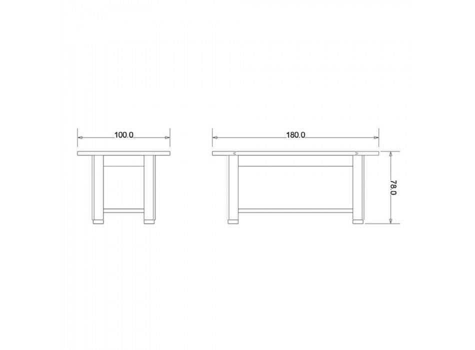 Design moderno cinza carvalho mesa de madeira, L180x P100cm, Willis Viadurini