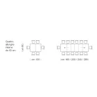 Mesa extensível de madeira laminada até 470 cm Fabricado na Itália – Gordito Viadurini