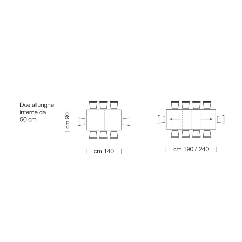 Mesa extensível de madeira laminada até 470 cm Fabricado na Itália – Gordito Viadurini