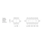 Mesa extensível de madeira laminada até 470 cm Fabricado na Itália – Gordito Viadurini