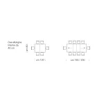 Mesa extensível de madeira laminada até 470 cm Fabricado na Itália – Gordito Viadurini