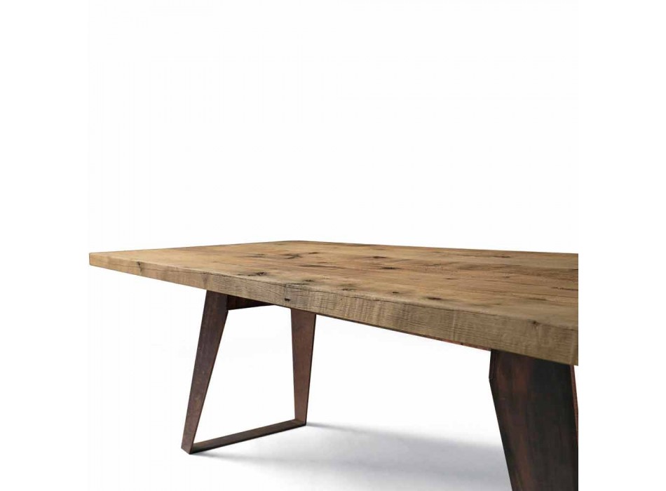 Mesa de madeira maciça de amieiro natural de design moderno, Antonio Viadurini