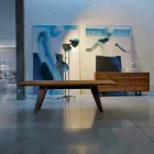 Mesa de madeira maciça de amieiro natural de design moderno, Antonio Viadurini