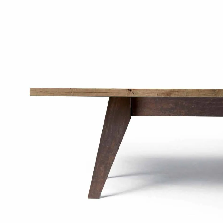 Mesa de madeira maciça de amieiro natural de design moderno, Antonio Viadurini