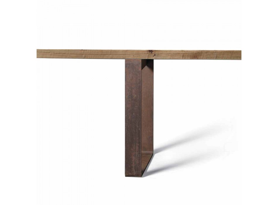 Mesa de madeira maciça de amieiro natural de design moderno, Antonio Viadurini