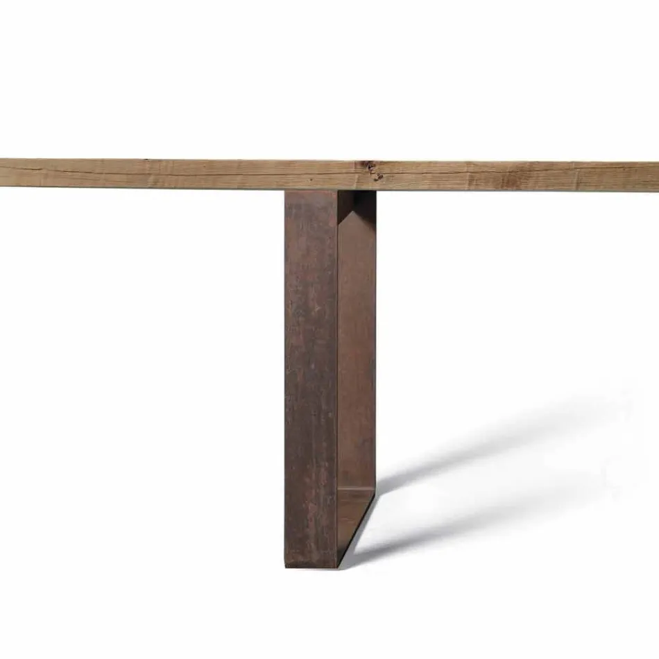 Mesa de madeira maciça de amieiro natural de design moderno, Antonio Viadurini