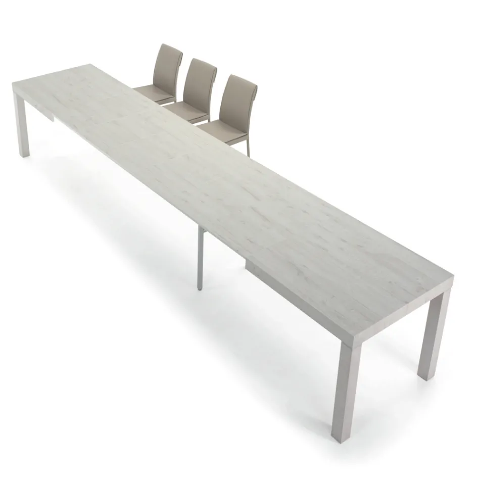 Mesa extensível de melamina de madeira até 470 cm Fabricado na Itália – Gordito Viadurini