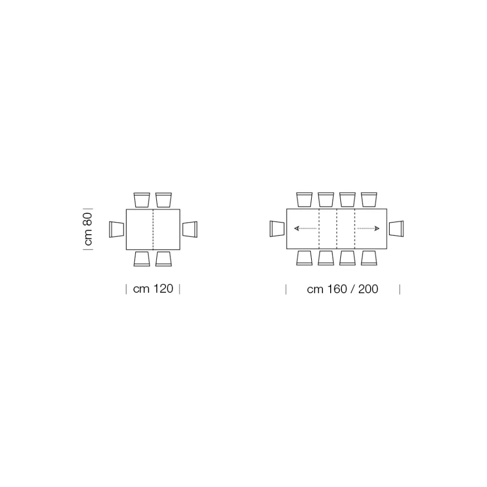 Mesa extensível de melamina de madeira até 470 cm Fabricado na Itália – Gordito Viadurini