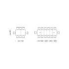 Mesa extensível de melamina de madeira até 470 cm Fabricado na Itália – Gordito Viadurini