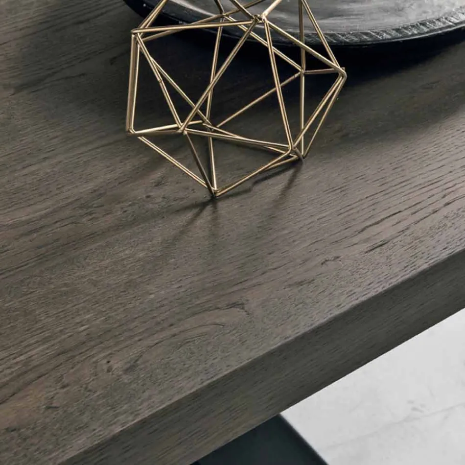 Mesa de carvalho moderna com nós made in Italy Zerba Viadurini