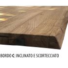 Mesa em Carvalho Masellato Nodoso e Pernas de Metal Made in Italy - Vicente Viadurini