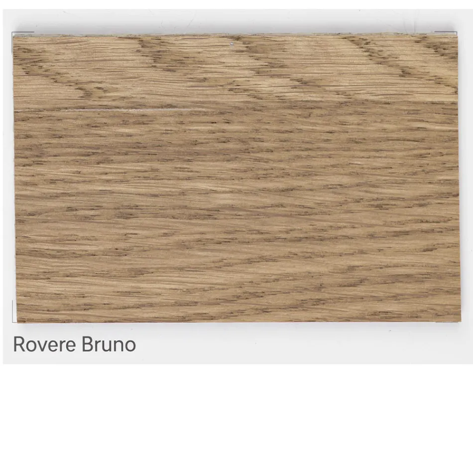 Mesa em Carvalho Nodos Folheado e Pernas de Metal Made in Italy - Vicente Viadurini