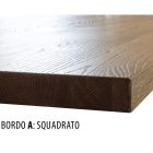 Mesa quadrada de carvalho com nós e base de metal fabricada na Itália - Consuelo Viadurini