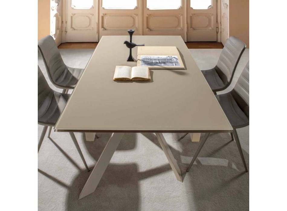 Mesa Extensível de Vidro, com Design Moderno - Marliana Viadurini