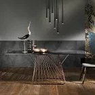 Mesa de design moderno em vidro temperado fabricado na Itália, Mitia Viadurini