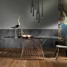 Mesa de vidro temperado de design moderno feita na Itália, Mitia Viadurini