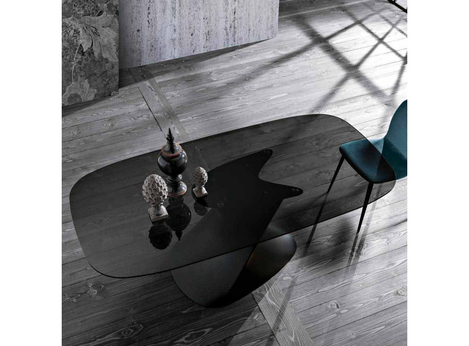 Mesa de vidro temperado de design moderno produzido na Itália, Clark Viadurini