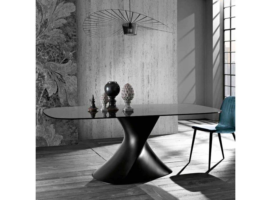 Mesa de vidro temperado de design moderno produzido na Itália, Clark Viadurini