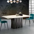 Mesa de cerâmica de vidro design moderno feita na Itália, Egisto Viadurini