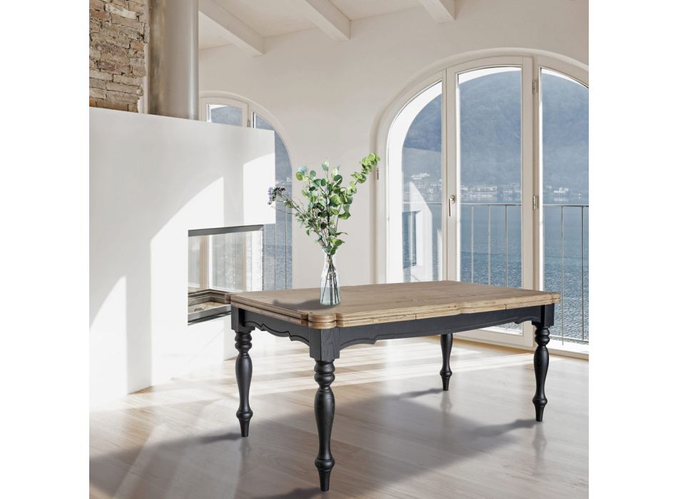 Mesa interna extensível em abeto com cantos moldados e embutidos fabricados na Itália - Faramir Viadurini