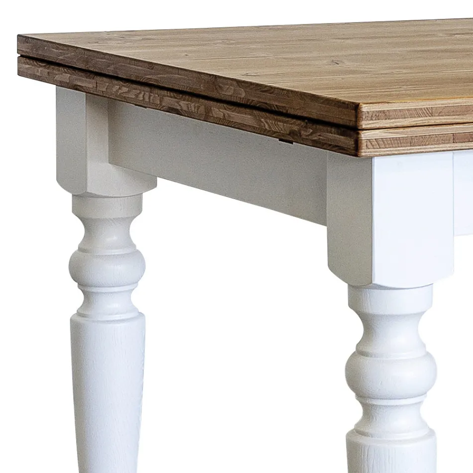 Mesa de estar extensível em abeto nórdico fabricado na Itália - Benidorm Viadurini