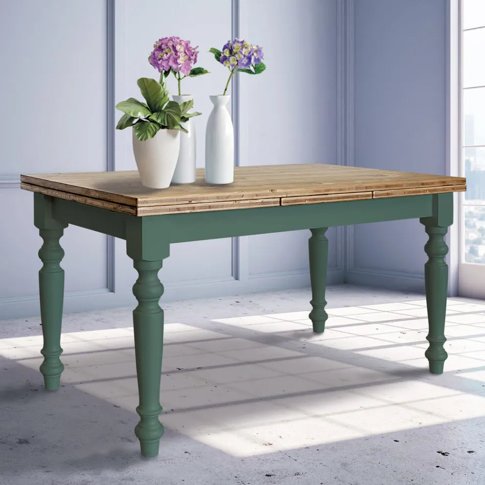 Mesa de estar extensível em abeto nórdico fabricado na Itália - Benidorm Viadurini